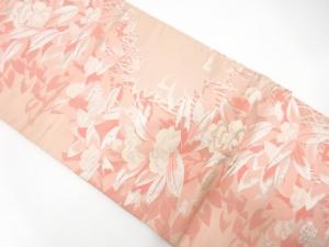 アンティーク　草花模様織り出し袋帯（材料）